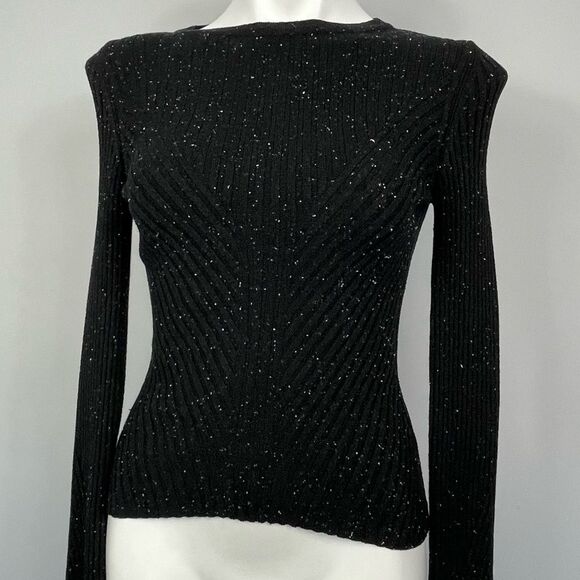 Urban Outfitters Silence + Noise Speckle Patterned Rib Pullover Sweater Black S - Picture 5 of 16